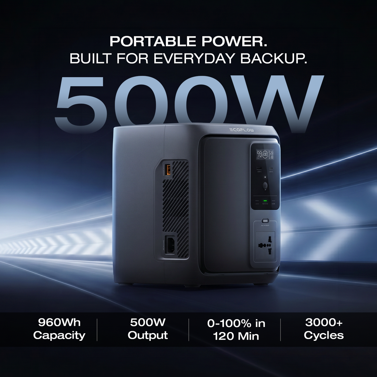 Lightweight Portable Power Station - DELTA 3 1000 AIR (960Wh